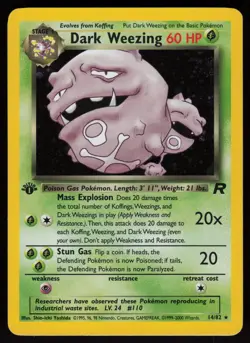 Dark Weezing 14/82 Rare Team Rocket Holo 1st Edition Pokemon - Image 1