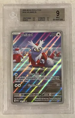 Delibird 152/132 Me01: Mega Evolution Holo BGS 9 Pokemon Graded - Image 1