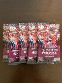 One Piece A Fist Of Divine Speed OP-11 Five 5 Booster Packs Lot English - Image 1