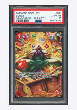 One Piece PSA 10 Buggy SP Alternate Art 2023 OP03-008 OP06 Chinese - Image 1