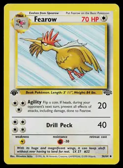 Pokemon Card Fearow 36/64 Jungle 1st Edition - Image 1