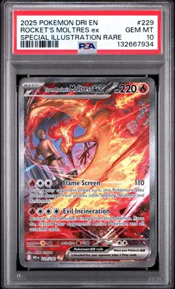MOLTRES ex 229/182 | Destined Rivals Full Art Graded Pokemon Card PSA 10 - Image 1