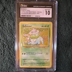 Pokemon Bulbasaur CGC 10 Trading Card Game Classic 001/034 Holo English 2023 - Image 1