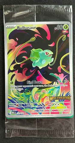 Pokemon TCG Mega Evolution 133/132 Bulbasaur Stamped SEALED Promo Card - Image 1