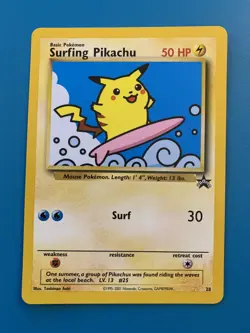 Surfing Pikachu #28 Black Star Promo Rare Vintage Pokemon Card - NM - Image 1