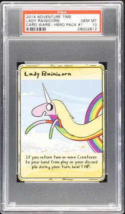 2014 Adventure Time Card Wars Lady Rainicorn Hero #1 # PSA 10 - Image 1