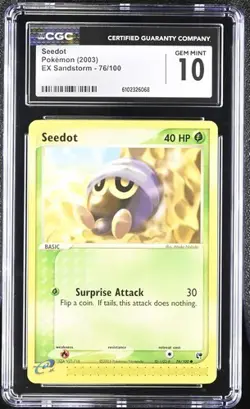 Pokemon Seedot 2003 EX Sandstorm 76/100 CGC 10 - Image 1