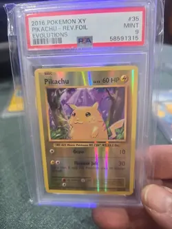 GRADED PSA 9 2016 Pokemon XY Pikachu-Rev.Foil Evolutions #35 - Image 1