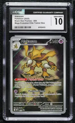 Alakazam Pokemon Mega Evolution Black Star (MEP) Promo CGC 10 Gem Mint - Image 1