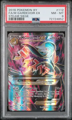 POKEMON XY 2016 FA/M GARDEVOIR EX STEAM SIEGE #112 PSA 8 - Image 1