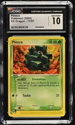 Pokemon Pineco 2003 EX Dragon 71/97 CGC 10 - Image 1
