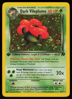 Dark Vileplume 13/82 Rare Team Rocket Holo 1st Edition Pokemon - Image 1