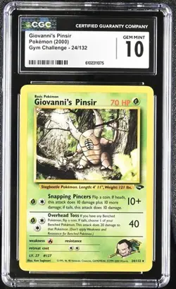Pokemon Giovanni's Pinsir 2000 Gym Challenge 24/132 CGC 10 - Image 1