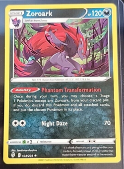 Pokemon TCG Zoroark Evolving Skies 103/203 Holo Holo Rare - Image 1