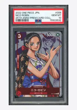 One Piece PSA 10 Nico Robin C Promo 2022 ST01-008 25th Anniversary Japanese - Image 1