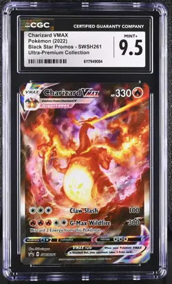 CGC 9.5 Charizard VMAX Black Star Promo SWSH261 UPC Pokemon Card - Image 1