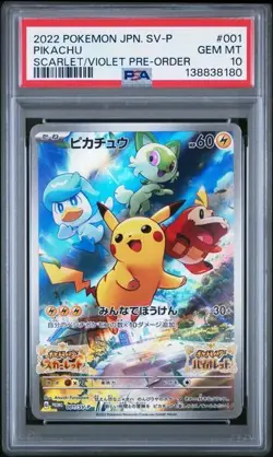 PSA 10 Pikachu 001/SV-P Scarlet & Violet Promo Pokemon Card Japanese 2022 - Image 1