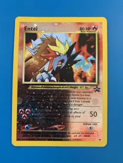 Entei #34 Black Star Promo Reverse Holo Rare Vintage Pokemon Card - NM - Image 1
