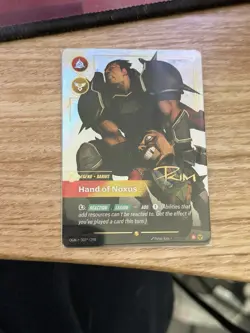 Riftbound TCG Over numbered Signature Hand of Noxus Darius OGN Legend Holo Card - Image 1