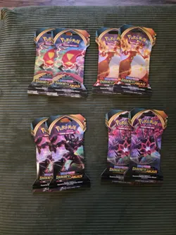 8x Pokemon Sword & Shield Darkness Ablazed Sleeved Booster Pack 820650807138 - Image 1
