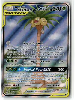 Rowlet & Alolan Exeggutor GX ⭐ 215/236 Holo Rare Ultra Unified Minds Pokemon NM - Image 1