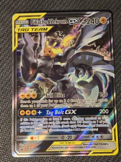 Pikachu & Zekrom GX SM168 Pokemon Sun & Moon Tag Team Alt Art Promo - Image 1