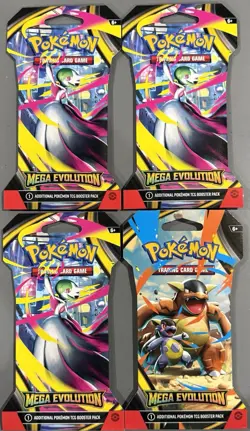 Pokemon Mega Evolution Sleeved Booster Packs Factory Sealed 4 Packs - Image 1
