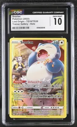 Snorlax *CGC 10* Trainer Gallery Holo *Lost Origin* #10 *2022* Pokemon - Image 1