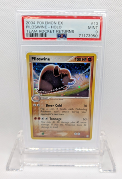 PSA 9 - MT - 2004 POKEMON EX TEAM ROCKET RETURNS #13 PILOSWINE-HOLO LOW POP - Image 1