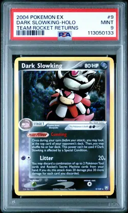 2004 POKEMON EX TEAM ROCKET RETURNS DARK SLOWKING #9 HOLO PSA 9 MINT #113050133 - Image 1