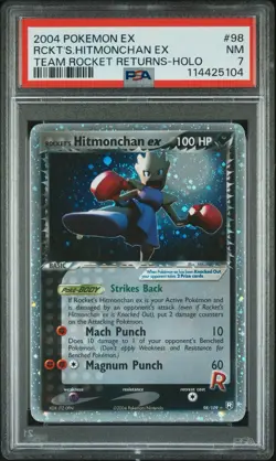 Pokemon Rocket's Hitmonchan ex 98/109 Team Rocket Returns Holo PSA 7 🍥 - Image 1