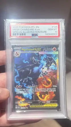 2025 POKEMON PFL EN-PHANTASMAL FLAMES #125 MEGA CHARIZARD X EX PSA 10 - Image 4