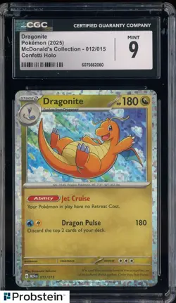 2025 Pokemon Mcdonald's Collection #012/015 Dragonite Confetti Holo CGC 9 - Image 1