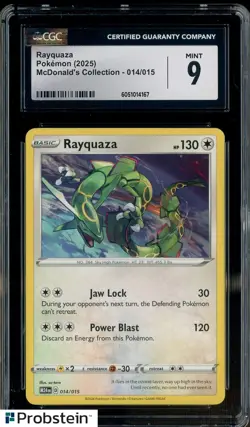 2025 Pokemon McDonald's Collection M24EN #014/015 Rayquaza CGC 9 MINT - Image 1