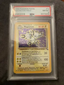 Pokemon - 1999 Magneton - Holo ( Fossil ) PSA 8 - Image 1