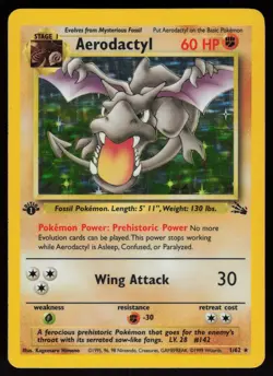 Aerodactyl 1/62 Rare Fossil Holo 1st Edition Pokemon - Image 1