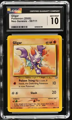 Pokemon 2000 Gligar Neo Genesis 59/111 CGC 10 - Image 1
