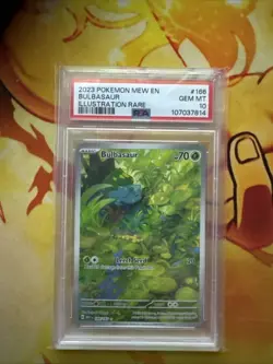 Pokemon TCG Bulbasaur Scarlet & Violet Holo Illustration Card 166/165 PSA 10 - Image 1