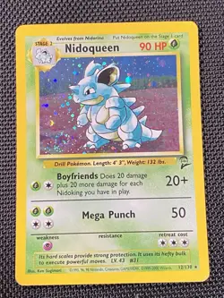 Nidoqueen 12/130 Swirl Base II Holo Pokemon Card - Image 1