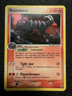 Pokemon TCG Houndoom EX Unseen Forces Holo Card 7/115 Rare - Image 1