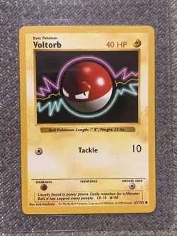 Pokemon TCG Voltorb Base Set, Shadowless Common Card 67/102 NM LP Condition - Image 1
