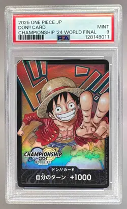 128148011 DON!! Card 2025 Japanese One Piece 2024 World Championship Promo PSA 9 - Image 1