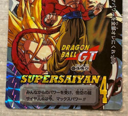 Dragon Ball GT Carddass Hondan Part 32 Super Saiyan 4 Goku Prism Holo Card - Image 4