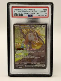 Pokemon TCG Bloodmoon Ursaluna EX Twilight Masquerade Card 216/167 PSA 10 - Image 1