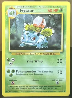 Pokemon Pokemon TCG: Ivysaur 030/102 Base Set Regular Vintage English Card - Image 1