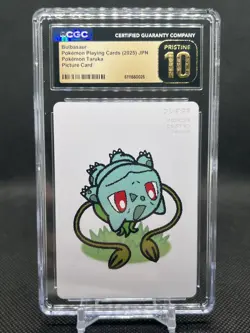 🔥CGC PRISTINE 10🔥BULBASAUR POKEMON JAPANESE TARUKA PLAYING CARDS PICTURE CARD - Image 1