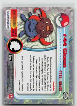 Gloom #44 Topps Series 1 Black Logo Pokemon NM - Image 2