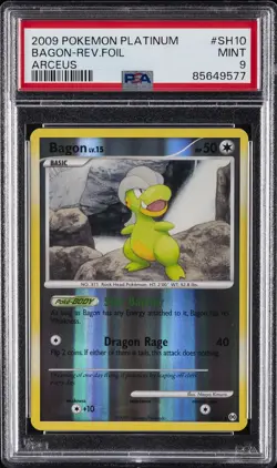 2009 POKEMON PLATINUM ARCEUS #SH10 BAGON-REVERSE FOIL PSA 9 - Image 1