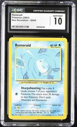 Pokemon Remoraid 2001 Neo Revelation 50/64 CGC 10 - Image 1
