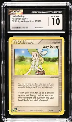 Pokemon Lady Outing 2003 EX Ruby & Sapphire 83/109 CGC 10 - Image 1